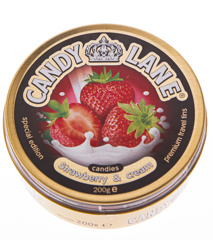 Изображение CANDY LANE леденцы клубника со сливками 200г
