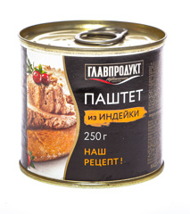 Изображение ГЛАВПРОДУКТ "Паштет из индейки" ЕО ТУ 250г*20