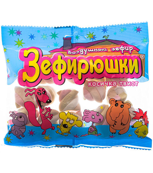 Изображение ЗЕФИРЮШКИ, косичка твист,возд. зефир, в пакете 40г