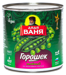 Изображение Консервация Дядя Ваня Горошек зеленый ж/б 400гр/12шт