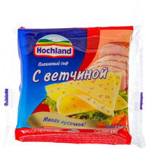 Изображение Плавл. сыр Hochland с ветчиной (ломтики) 150 г