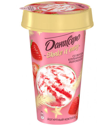 Изображение БЗМЖ 8551 Даниссимо Коктейль кислом.йогурт.Клубничн.мороженое 2,6% 190г Ст.ГЛ6 (шт.)