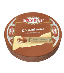 Изображение БЗМЖ 0037 Сыр плавленый с грибами ПРЕЗИДЕНТ 140г 45% (шт.)