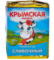 Изображение 4159 Сыр плавленный "Сливочный" 50% 90гр "Крымская коровка"