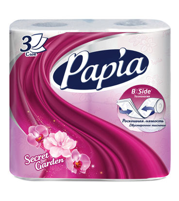 Изображение 3974 Туалетная бумага 8 шт Papia Цветы Бали 3х слойная м/уп