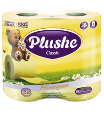 Изображение 0263 Туалетная бумага Plushe Classic Ромашка 4 рул 2сл (18м)