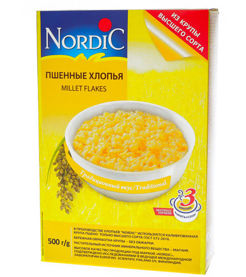 Изображение 0239 Хлопья Nordic пшенные 500г