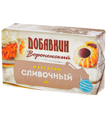 Изображение СЗМЖ 0919 Маргарин "Добавкин Воронежский со сливочным вкусом" 60% 180гр, пленка