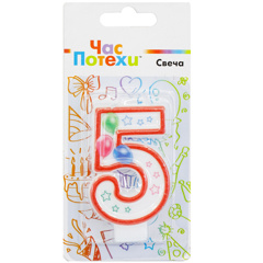Изображение 0456 Свеча -цифра "5" Шары 7см/G