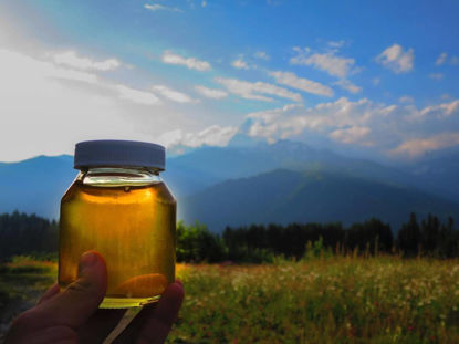 Изображение 0501 Мёд 350 мл Крымский мёд из цветков горных трав ст/бан