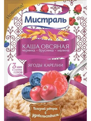 Изображение 0785 Каша овсяная Мистраль черника-брусника-малина (Ягоды Карелии) 40г