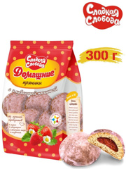 Изображение 1160 Пряники 300 г Сладкая Слобода Домашние с клубничной начинкой ф/пак
