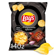 Изображение 1298 Чипсы 140 г Лейз Ребрыйшки Гриль м/уп