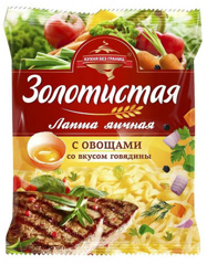 Изображение 1459 Лапша б/п КБГ Золотистая со вкусом курицы 60г м/уп