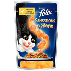 Изображение 1903 Корм для котов 75 г Purina Felix Sensations Говядина томат м/уп