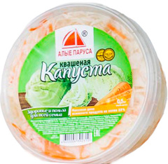 Изображение 2471 Капуста 500 г АЛЫЕ ПАРУСА маринованная с хреном п/бан