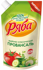 Изображение 2657 Майонез 192 г Ряба Классический Провансаль 50,5% дой-пак