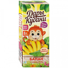 Изображение 3491 Нектар банановый с мякотью 200 мл ТМ Дары Кубани