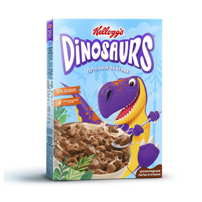 Изображение 3677 Готовый завтрак Dinosaurs "Шоколадные лапы и клыки" 220гр