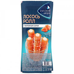 Изображение 3887 Имит. пищ. рыбная продукция.Лососевые палочки Лосось-ролл"Русское море" имитация с сыром охл.180г1/8
