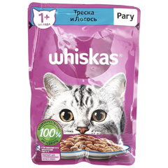 Изображение 4098 ТМ Whiskas Пауч 28*75г Рагу Треска/Лосось