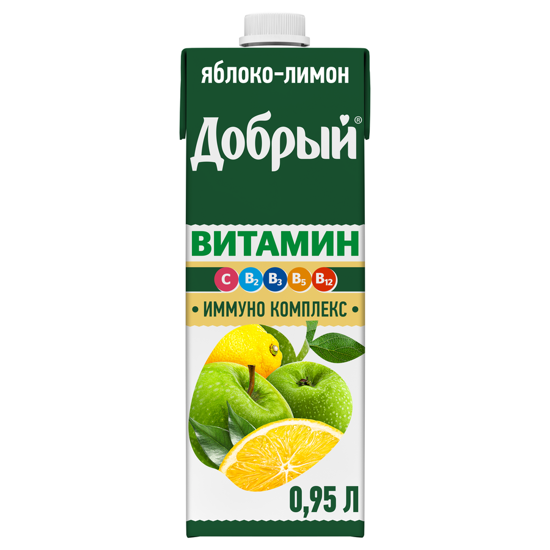 Изображение 4889 Напиток сокосодержащий 0,95 л Добрый Витамин яблочно-лимонный т/пак