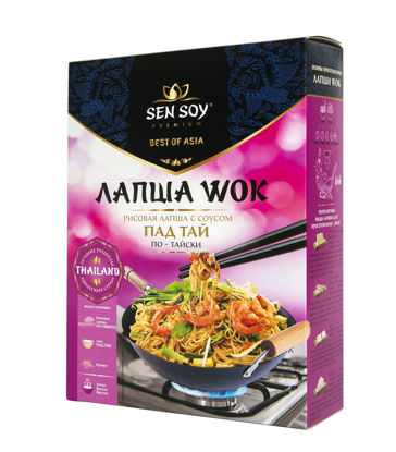 Изображение 6321 Sen Soy Premium "WOK по-тайски": Лапша рисовая, с соусом PAD THAI и кунжутом (кор.235г)