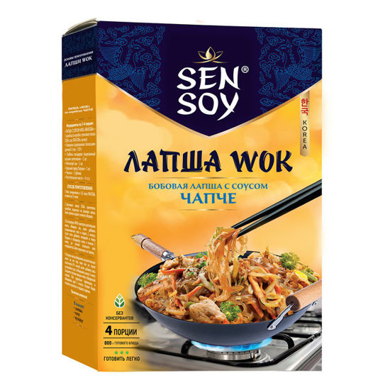Изображение 6345 Sen Soy Premium "WOK по-корейски": Лапша бобовая HARUSAME, с соусом CHAPCHAE и кунжутом (кор.235г)