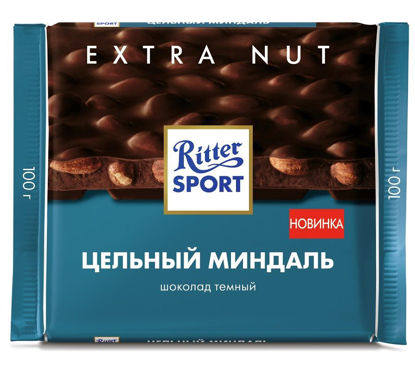 Изображение 8007 Шоколад Ritter темный Extra Nut с цельным миндалем, 100 г