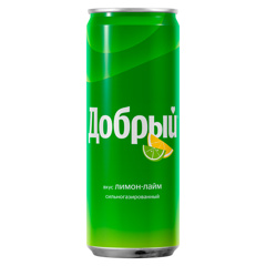 Изображение 8306 Напиток 330 мл Добрый безалк-й с/г Лимон - Лайм ж/б