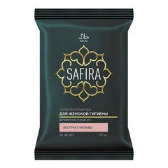 Изображение 8987 SAFIRA Салфетки влажные д/интим. гигиены с маслом розового дерева 20шт