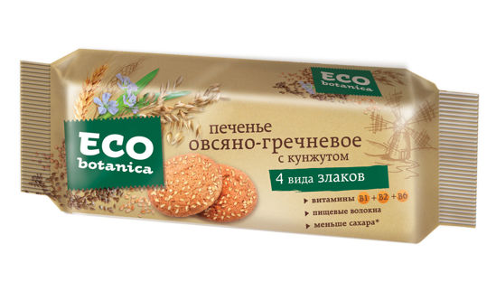 Изображение 9365 Печенье Eco-botanica овсяно-гречневое с кунжутом, 280 г