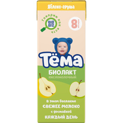Изображение БЗМЖ 0004 Биолакт детский 206 г Тема мдж 3% Яблоко груша т/пак