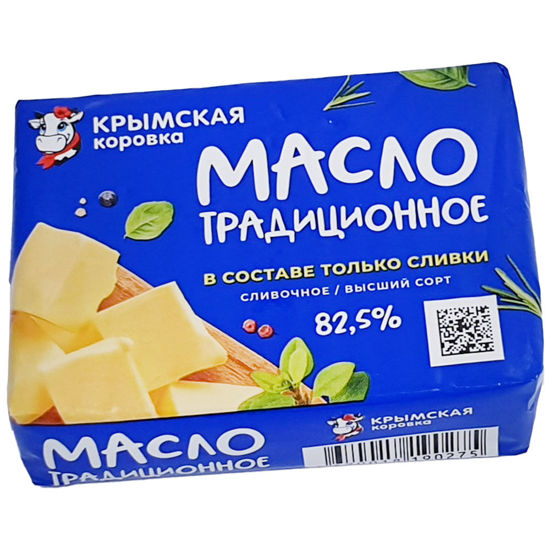 Изображение БЗМЖ 0046 Масло 180 г ТМ Крымское Традиционное мдж 82,5% сливочное фольга