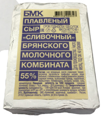 Изображение БЗМЖ 0327 Сыр 90 г БМК Сливочный мдж 55% плавленый сыр фольга
