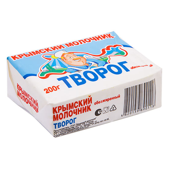 Изображение БЗМЖ 1156 Творог 200 г Крымский молочник обезжир. эколин