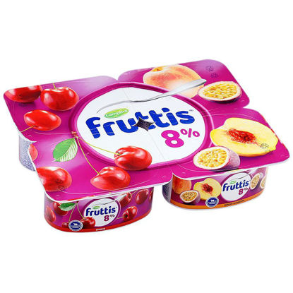 Изображение БЗМЖ 3104 Fruttis Суперэкстра 8% Вишня/Персик-Маракуйя 4×115г