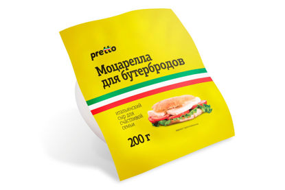 Изображение БЗМЖ 3139 Сыр 200 г Pretto Моцарелла Pretto мдж 45% для бутербродов вак/уп