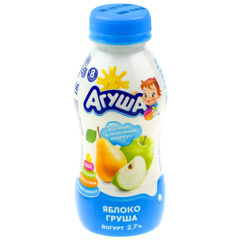 Изображение БЗМЖ 3605 Йогурт фруктовый "Агуша" 2.7% яблоко-груша 180 мл (шт.)