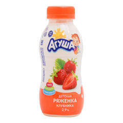 Изображение БЗМЖ 3759 Ряженка "Агуша" бут 2.9% клубника 180 мл (шт.)