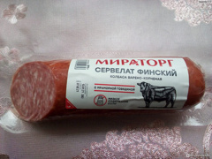 Изображение Сервелат п/сух колб с/к 300г*8 (2,4кг) МИРАТОРГ Короча