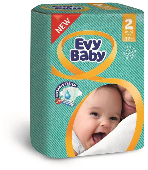 Изображение 0199 Подгузники детские 32 шт EVY BABY 3-6 кг mini м/уп