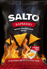 Изображение 1333 ЧИПСЫ NACHOS барбекю кукурузные натуральные 60 гр (12) ТМ Salto