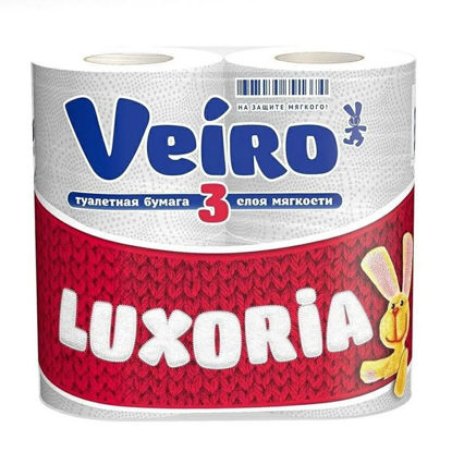 Изображение 1374 Туалетная бумага Вейро Luxoria 3-слоя 4шт
