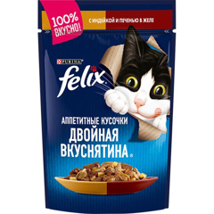 Изображение 1835 Корм для кошек 75 г FELIX Аппетитные Кусоч Котят Курица м/уп