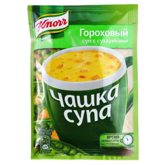 Изображение 3417 KNORR ЧАШКА СУПА ГОРОХОВЫЙ СУП С СУХАРИКАМИ СУХАЯ СМЕСЬ 30X21Г (шт.)