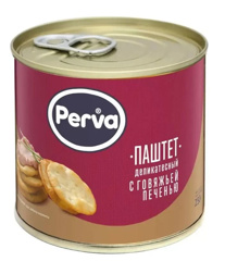 Изображение 4132 Паштет 250 г Perva ключ Деликатесный c говяжьей печенью ж/б