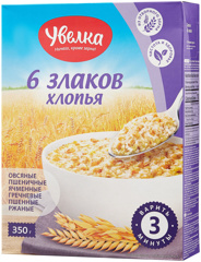 Изображение 5430 Хлопья 350 г Увелка 6 злаков к/уп