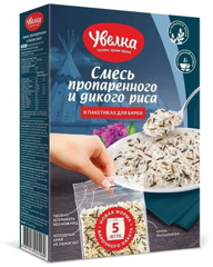 Изображение Рис смесь пропаренного и дикого в пакетиках "Увелка" 5*80г