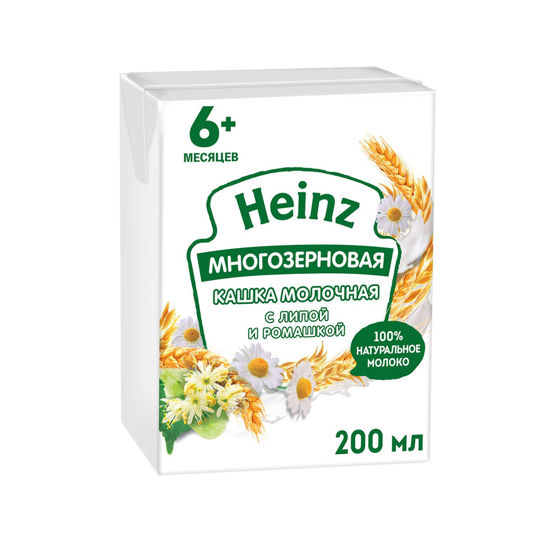 Изображение 0558 Каша молочн. жидкая 200 г Heinz многозерн. липа-ромашка т/пак